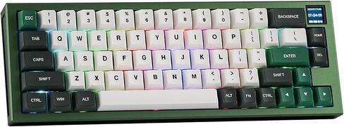 EPOMAKER MS68 Wireless Gaming Keyboard with 0.85" Screen, CNC Aluminum Alloy Mechanical Keyboard, Bluetooth 5.0/2.4ghz/Wired Hot Swappable Custom Keyboard (Black, Wisteria Linear Switch) in Saudi Arabia