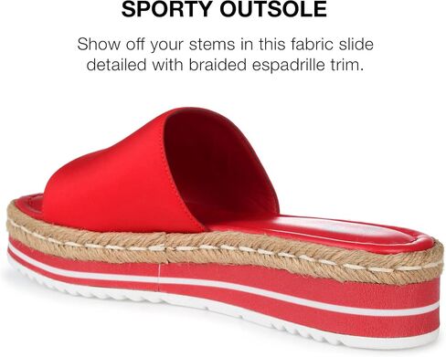 Journee Collection Womens Braided Espadrille Wedge Heel Open Round Toe Slip On Neoprene Rosey Platform Slide Sandal in Saudi Arabia