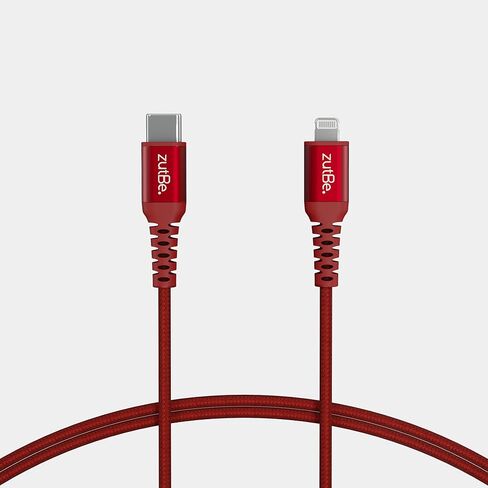 Shield USB-C to Lightning Cable Braided with Kevlar, for iPhone 14 13 12 11 Pro/Pro Max X iPad AirPods iPod (MFI Certified) Supports Power Delivery (Charger not included) (10ft Blk & Slvr) in Saudi Arabia
