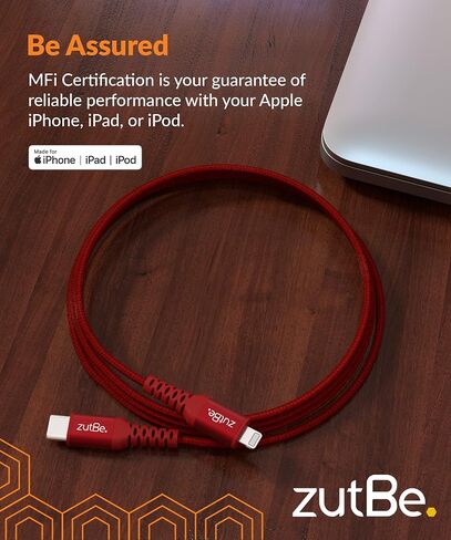 Shield USB-C to Lightning Cable Braided with Kevlar, for iPhone 14 13 12 11 Pro/Pro Max X iPad AirPods iPod (MFI Certified) Supports Power Delivery (Charger not included) (10ft Blk & Slvr) in Saudi Arabia