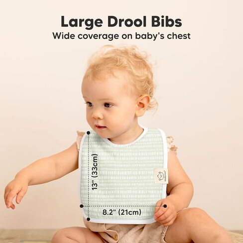 KeaBabies 8-Pack Baby Bibs for Boy, Girl and 5-Pack Burp Cloths for Baby Boys and Girls - Drool Bibs for Baby Girl, Boy, Toddler, Infant Bibs - Ultra Absorbent Burping Cloth, Burp Clothes in Saudi Arabia
