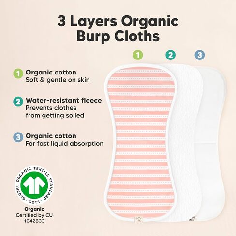 KeaBabies 8-Pack Baby Bibs for Boy, Girl and 5-Pack Burp Cloths for Baby Boys and Girls - Drool Bibs for Baby Girl, Boy, Toddler, Infant Bibs - Ultra Absorbent Burping Cloth, Burp Clothes in Saudi Arabia