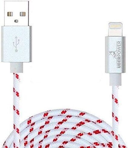 كابل USB NRGPower Premium بطول 3 أقدام من النايلون مع موصل Lightning [معتمد من Apple MFi] لهواتف iPhone 6s Plus / 6 Plus وiPad Pro وAir 2 والمزيد (شريط أزرق) in Kuwait