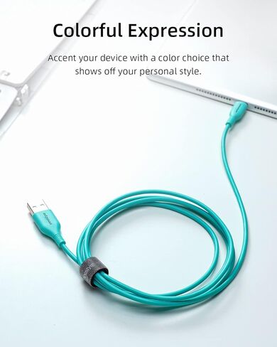 كابل USB A إلى Lightning [معتمد من MFi]، كابل شحن سريع 4.9FT لهاتف iPhone 14 13 12 11 Pro Max MiniX XS XR iPad Airpods، سلك نقل مزامنة البيانات عالي السرعة (أزرق) in Kuwait