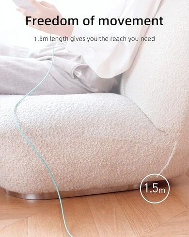 كابل USB A إلى Lightning [معتمد من MFi]، كابل شحن سريع 4.9FT لهاتف iPhone 14 13 12 11 Pro Max MiniX XS XR iPad Airpods، سلك نقل مزامنة البيانات عالي السرعة (أزرق) in Kuwait