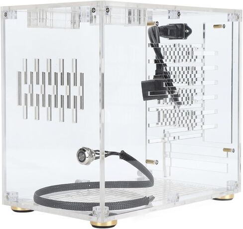 حافظة Mini ITX من الأكريليك الشفاف، حافظة كمبيوتر صغيرة، حافظة كمبيوتر Mini ITX مع تدفق هواء ممتاز لمبرد وحدة المعالجة المركزية لبطاقة الرسومات على اللوحة الأم، إلخ in Saudi Arabia