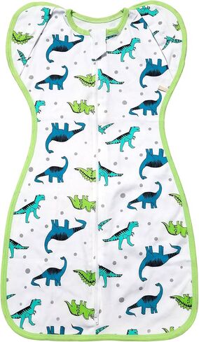 Transitional Dinosaur Swaddle Sack for Baby Sleep Sack with Arms Up Design Arms Free with Snap Button Mitten Cuffs 2-Way Zipper Sleeping Bag for Newborn Boys and Girls (Dinosaurs-Medium, 3-6 Months) in Kuwait
