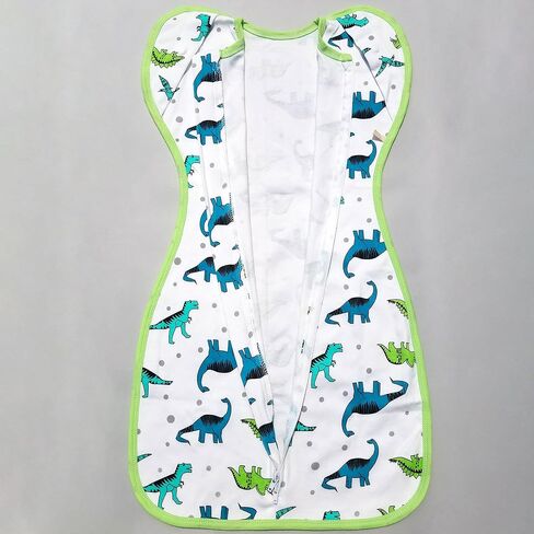 Transitional Dinosaur Swaddle Sack for Baby Sleep Sack with Arms Up Design Arms Free with Snap Button Mitten Cuffs 2-Way Zipper Sleeping Bag for Newborn Boys and Girls (Dinosaurs-Medium, 3-6 Months) in Kuwait