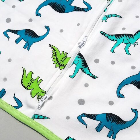 Transitional Dinosaur Swaddle Sack for Baby Sleep Sack with Arms Up Design Arms Free with Snap Button Mitten Cuffs 2-Way Zipper Sleeping Bag for Newborn Boys and Girls (Dinosaurs-Medium, 3-6 Months) in Kuwait