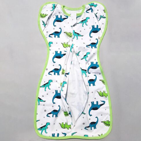 Transitional Dinosaur Swaddle Sack for Baby Sleep Sack with Arms Up Design Arms Free with Snap Button Mitten Cuffs 2-Way Zipper Sleeping Bag for Newborn Boys and Girls (Dinosaurs-Medium, 3-6 Months) in Kuwait