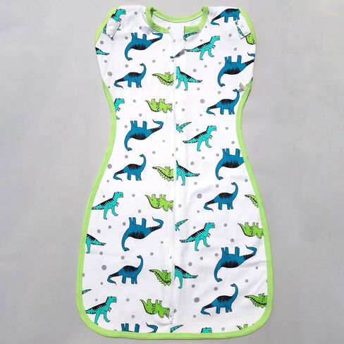 Transitional Dinosaur Swaddle Sack for Baby Sleep Sack with Arms Up Design Arms Free with Snap Button Mitten Cuffs 2-Way Zipper Sleeping Bag for Newborn Boys and Girls (Dinosaurs-Medium, 3-6 Months) in Kuwait
