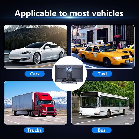 9" Wireless carplay screen for car with Apple Carplay/Android Auto, portable IPS Touch Screen,2.5K Dash Cam,1080P Backup Camera,Voice Control, BT, FM, Mirror Link for All Vehicle，2 types of holders in Saudi Arabia