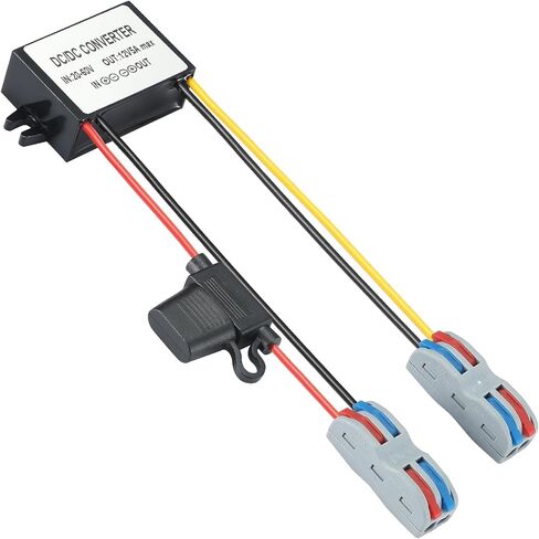 DC 24V/36V/48V to 12V Step Down Converter,17-60V Buck to 12V 3A 36W Voltage Converter Module, 20V 22V 32V to 12V Step Down Voltage Transformer IP67 Waterproof Adapter for monitoring system,Truck in Kuwait