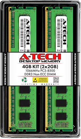 وحدة ذاكرة الوصول العشوائي المكتبية A-Tech 2 جيجا DDR3 1066 ميجا هرتز PC3-8500 | شريحة ترقية الذاكرة DIMM 1.5V 240-Pin غير متوافقة مع ECC وغير مخزنة مؤقتًا in Saudi Arabia