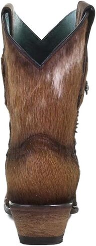 Corral Boots Womens Studded Round Toe Zippered Casual Boots Ankle Mid Heel 2-3" - Brown in Saudi Arabia