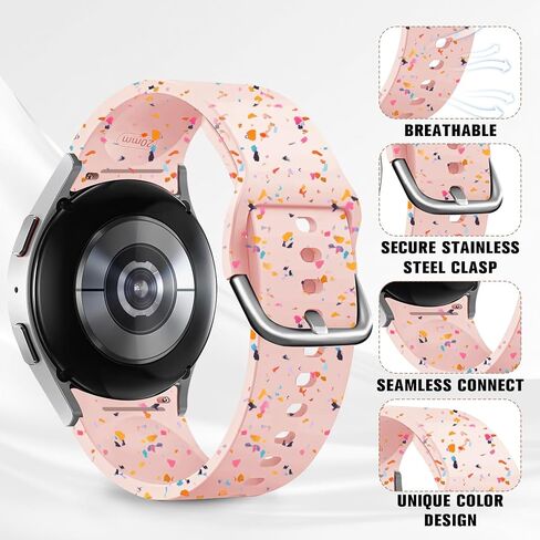 No Gap Bands Compatible for Samsung Galaxy Watch 7/FE/6/5/4 40mm 44mm/Watch 6 Classic 43mm 47mm/Watch 5 Pro 45mm/Watch 4 Classic 42mm 46mm,Soft Silicone Sports Strap Wristband Women Men in Saudi Arabia