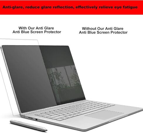 تصميم MUBUY لجهاز Microsoft Surface Book 2 3 15 بوصة واقي شاشة كمبيوتر محمول كامل الشاشة ومرشح الضوء الأزرق وغطاء لوحة المفاتيح لـ 2121 2020 2019 2018 Surface Book 15"، يقلل من إجهاد العين in Saudi Arabia