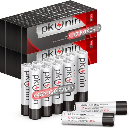 PKUNIN 120 Pack AAA Batteries Alkaline 1.5V Triple A Batteries AAA Battery 120 Pack for Flashlight Toys Remote Control Clocks in Saudi Arabia