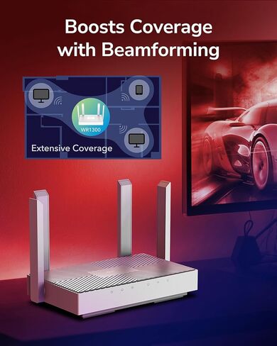 Cudy AC1200 Gigabit Wi-Fi Router، 4 Gigabit RJ45، 4 هوائيات 5dBI، MU-MIMO، Beamforming، نقطة الوصول، موسع WiFi، WISP، DDNS، IPv6، WR1300E in Kuwait