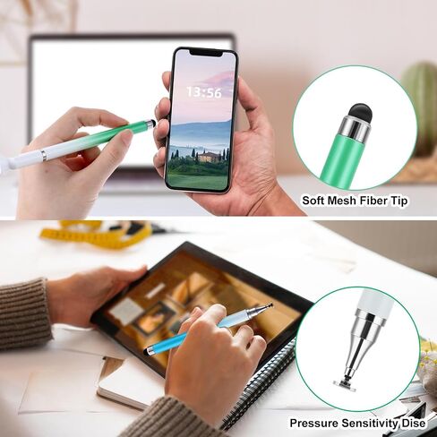 Dual-end Stylus Pens for Touch Screens, High Sensitivity Silicone Gel Stylus Pen 2-in-1 Stylus Pen Compatible for Smartphone and Tablets All Universal Touchscreen Devices(Blue+Pink+Purple) in Saudi Arabia