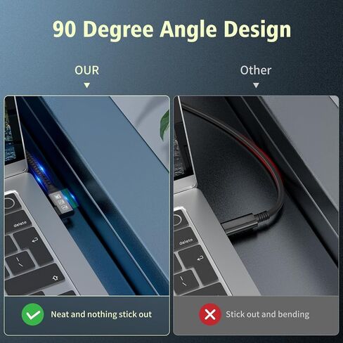 USB C 3.2 Gen2x2 20Gbps Cable, 90Degree USB C 4K@60Hz UHD Video 5A/240W PD3.1 Fast Charge Cord with E-Marker Compatible with Thunderbolt 3/4 (90D 20G 240W 3M) in Saudi Arabia