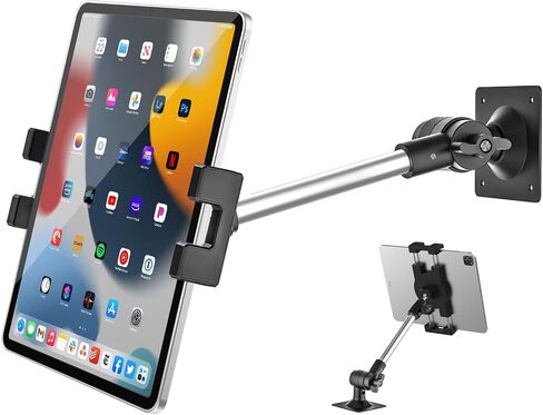 Tablet Wall Mount Holder with 360° Rotating Foldable Arm for 4-13" Phone & iPad Pro 12.9/Air/Mini, iPhone, Galaxy Tab/Fold, Surface Pro/Go, Switch, Fire for Kitchen, Bathroom, Bedside, Desk, Car Truck in Saudi Arabia