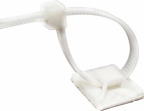 1.1" Cable Tie Mounts Self ADHESIVE Clips Base - 100 Pack - 30x30(mm) Premium Grade Strength (100 White Cable Tie Mounts) in Saudi Arabia