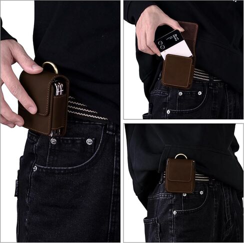 for Samsung Galaxy Z Flip 5/4/3 Phone Pouch Holster Belt Case, Leather Pouch with Belt Slot for Phone Holster Case for Motorola Razr Plus, for Moto Razr+ 2023, for Galaxy Z Flip 5/4/3/2 in Kuwait