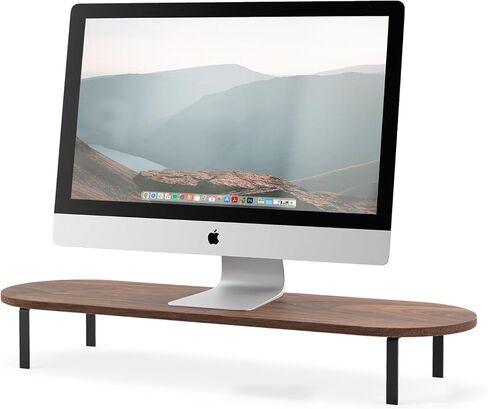 حامل شاشة واحد مع مساحة تخزين من WOODCESSORIES - حامل سطح مكتب من الخشب الطبيعي لتعزيز بيئة العمل، تصميم قوي وأنيق - مثالي للاستخدام المكتبي والمنزلي in Kuwait