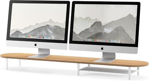 WOODCESSORIES - Phone Mount Monitor Stand Wood, iPhone Elevation Desk (White) in Saudi Arabia