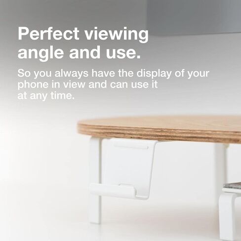 WOODCESSORIES - Phone Mount Monitor Stand Wood, iPhone Elevation Desk (White) in Saudi Arabia