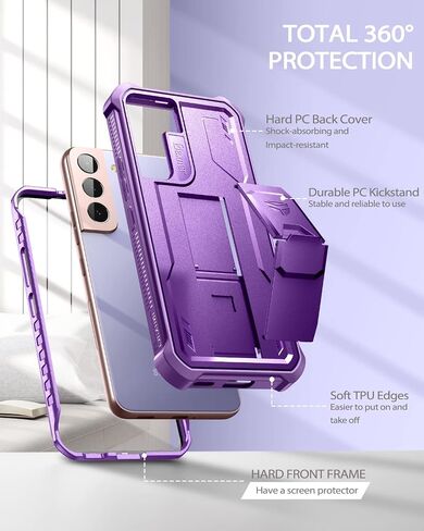 Dexnor for Samsung Galaxy S22 Case, [Built in Screen Protector and Kickstand] Heavy Duty Military Grade Protection Shockproof Protective Cover for Samsung Galaxy S22 5G,Army Green in Saudi Arabia