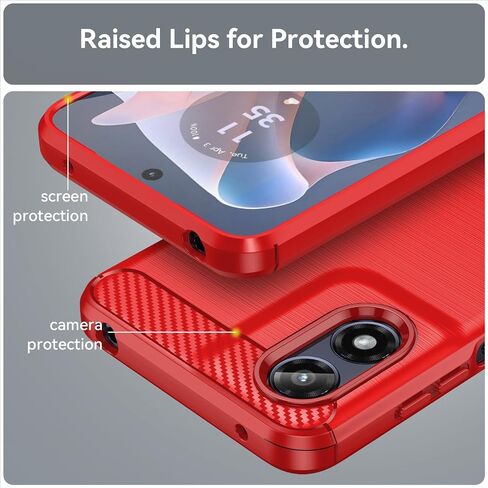 for Moto G Play 4G 2024 Case: with 2pcs Screen Protector Shock-Absorption Flexible TPU Rubber Protective Cover for Motorola Moto G Play 2024(Black) in Kuwait