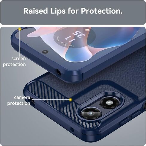 for Moto G Play 4G 2024 Case: with 2pcs Screen Protector Shock-Absorption Flexible TPU Rubber Protective Cover for Motorola Moto G Play 2024(Black) in Kuwait