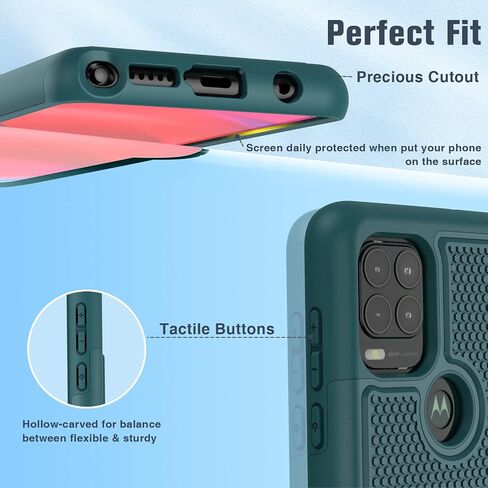 JXVM for Motorola Moto G Stylus 5G Case: Dual Layer Protective Heavy Duty Cell Phone Cover Shockproof Rugged with Non Slip Textured Back - Military Protection Bumper Tough - 6.8inch (Matte Black) in Saudi Arabia