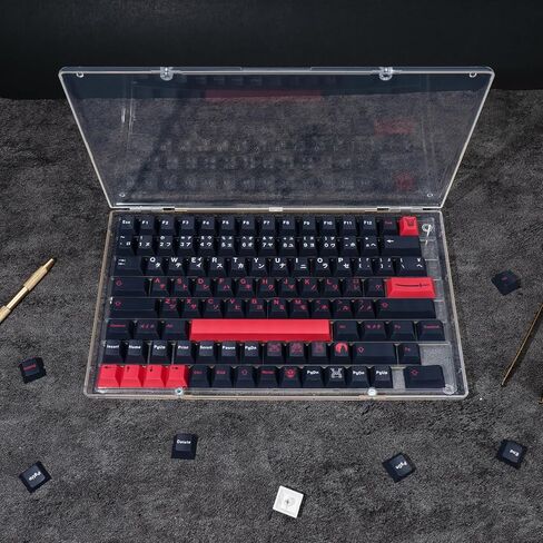 صندوق تخزين أغطية المفاتيح 104 مفاتيح ABS حافظة عرض مقاومة للغبار مجموعة مغناطيسية شفافة لـ XDA Cherry DSA OEM MSA SA غطاء لوحة المفاتيح الميكانيكية (شفاف) in Kuwait