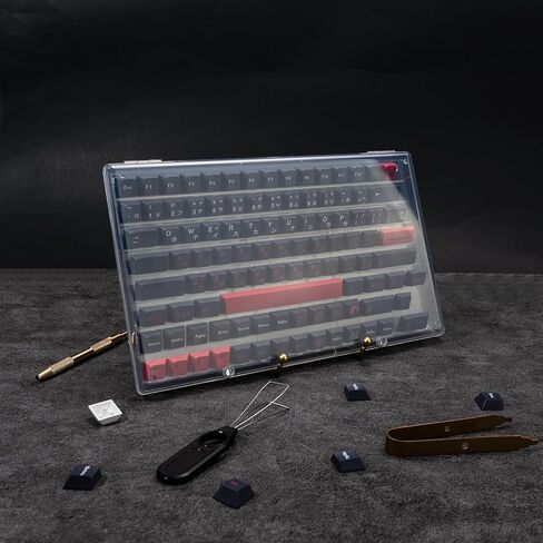 صندوق تخزين أغطية المفاتيح 104 مفاتيح ABS حافظة عرض مقاومة للغبار مجموعة مغناطيسية شفافة لـ XDA Cherry DSA OEM MSA SA غطاء لوحة المفاتيح الميكانيكية (شفاف) in Kuwait