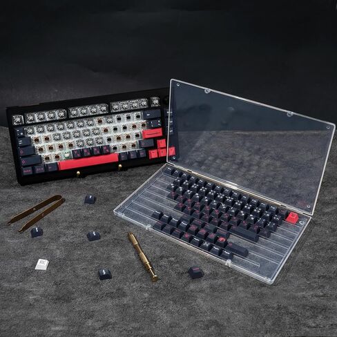 صندوق تخزين أغطية المفاتيح 104 مفاتيح ABS حافظة عرض مقاومة للغبار مجموعة مغناطيسية شفافة لـ XDA Cherry DSA OEM MSA SA غطاء لوحة المفاتيح الميكانيكية (شفاف) in Kuwait