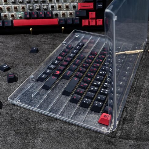 صندوق تخزين أغطية المفاتيح 104 مفاتيح ABS حافظة عرض مقاومة للغبار مجموعة مغناطيسية شفافة لـ XDA Cherry DSA OEM MSA SA غطاء لوحة المفاتيح الميكانيكية (شفاف) in Kuwait
