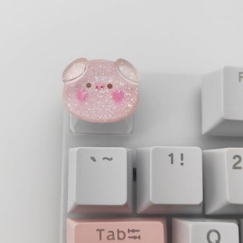 شخصية لطيف الكرتون شفافة Keycap اليدوية OEM ملف تعريف Keycap قاعدة DIY مخصص ESC الخلفية Keycap للوحة المفاتيح الميكانيكية MX التبديل (خنزير) in Kuwait