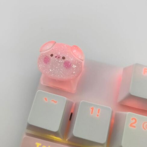 شخصية لطيف الكرتون شفافة Keycap اليدوية OEM ملف تعريف Keycap قاعدة DIY مخصص ESC الخلفية Keycap للوحة المفاتيح الميكانيكية MX التبديل (خنزير) in Kuwait