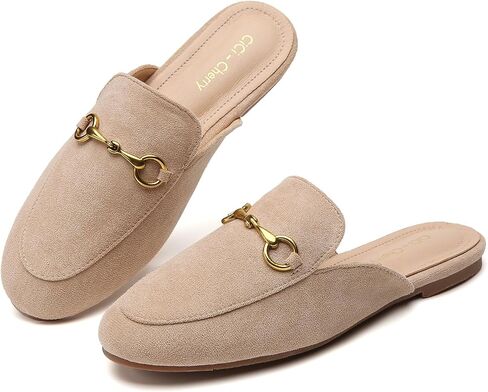 Buckle Mules for Women Work Flats Round Toe Business Backless Loafers Metal Décor Slip on in Saudi Arabia