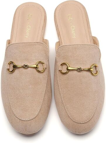 Buckle Mules for Women Work Flats Round Toe Business Backless Loafers Metal Décor Slip on in Saudi Arabia