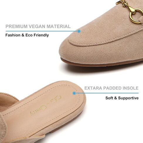 Buckle Mules for Women Work Flats Round Toe Business Backless Loafers Metal Décor Slip on in Saudi Arabia