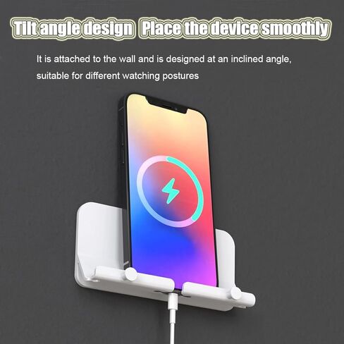 Wall Mobile Phone Holder Clear Wall Mount Adhesive Phone Holder,Multi-Function Cell Phone Charging Brackets Holders Compatible with Most Phones and Tablet in Kuwait