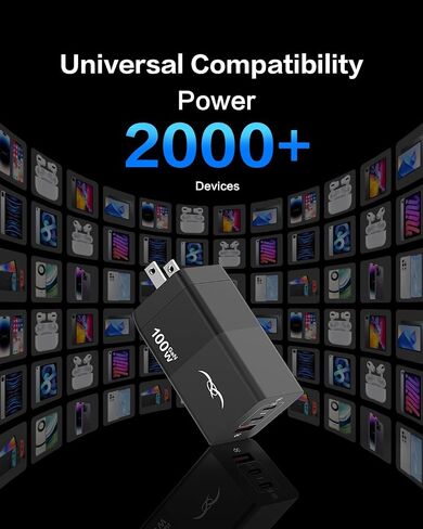 شاحن حائط USB C بقدرة 65 وات: محطة شحن سريعة بـ 3 منافذ GaN III، محول شاحن حائط مدمج قابل للطي لأجهزة MacBook Pro/Air، HP، Dell XPS، iPhone 15/14/Pro، iPad Pro/Air، Galaxy S23، Steam Deck، إلخ in Saudi Arabia