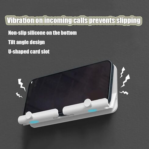 Wall Mobile Phone Holder Clear Wall Mount Adhesive Phone Holder,Multi-Function Cell Phone Charging Brackets Holders Compatible with Most Phones and Tablet in Kuwait