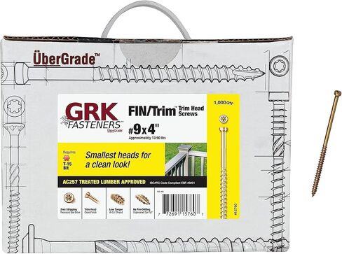 GRK 15760#9 × 4 بوصات FIN/Trim™ مسامير رأس تشطيب 1000 عدد in Saudi Arabia
