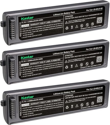 Kastar Battery 1-Pack Replacement for Canon 2446B003, K30274, LB-60, QK1-2505-DB01-05 Battery, Canon LK-62, Canon PIXMA i260, PIXMA i320, Canon PIXMA iP100, PIXMA iP100 min, PIXMA iP110 Printer in Saudi Arabia