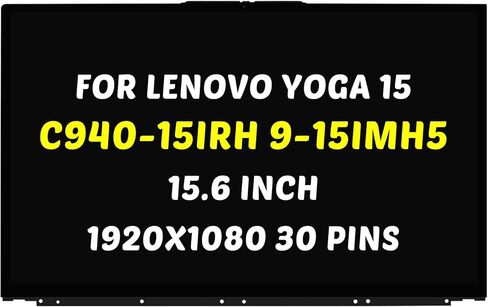 بديل لجهاز Lenovo Ideapad Yoga C940-15 C940-15IRH 9-15IMH5 شاشة LCD 82DE 81TE 5D10S39615 1920X1080 15.6 بوصة 30 Pins 60 هرتز LED لوحة رقمية (لشاشة اللمس فقط) in Saudi Arabia